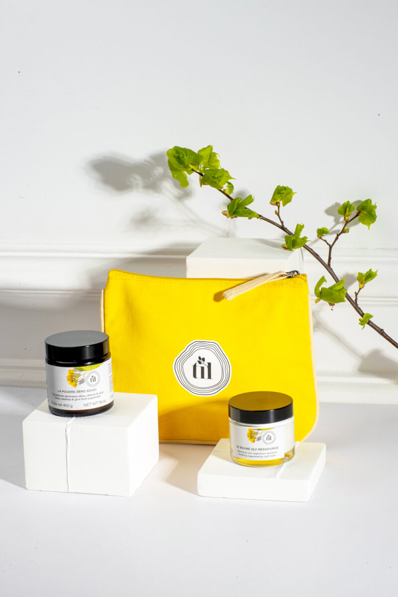 An Evening Ritual by TiL. A delicious relaxing and detoxifying food supplement and a regenerating balm full of active ingredients from the linden tree.